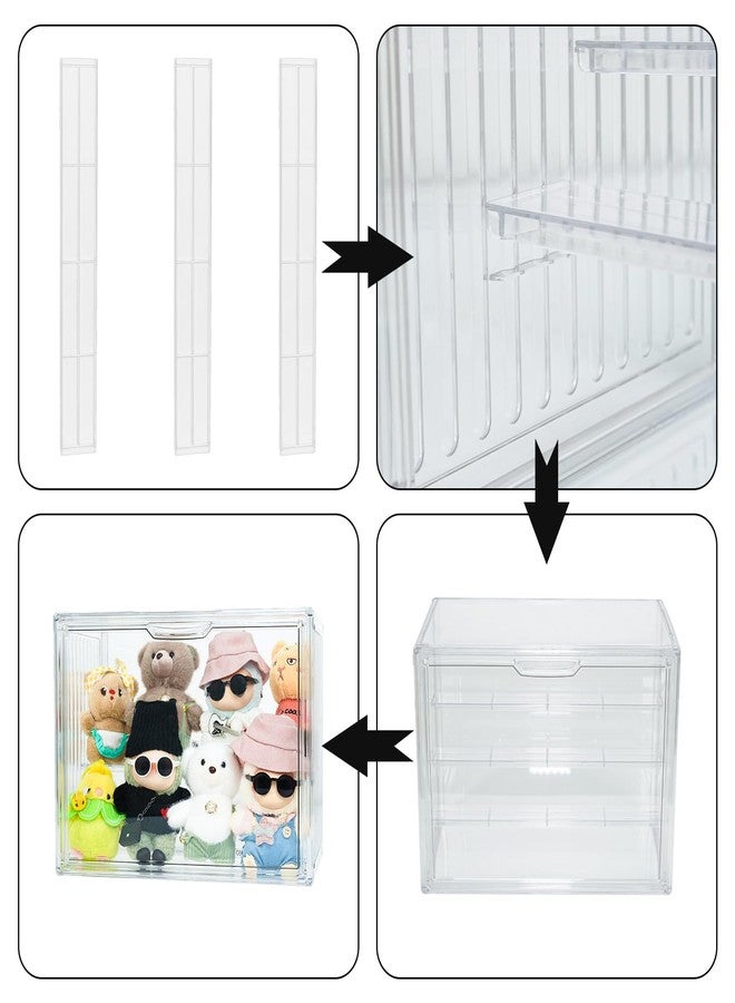 Treayes Clear Doll Storage Box Compatible with Labubu - Stackable Organizer for 15-17cm Dolls & Accessories, Transparent Display Case for Collectibles, Action Figures, and Toy Clothes - Image 4